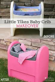 Little Tikes Baby Crib Makeover My Sister S Suitcase Packed With Creativity Crib Makeover Painting Furniture Diy Diy Baby Stuff