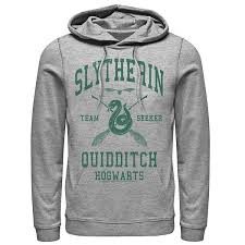In harry potter and the goblet of fire, j. Men S Harry Potter Slytherin Team Seeker Text Hoodie