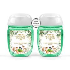 Customize baby shower label templates with address labels, party banners, postcards, & water bottles. Editable Mini Hand Sanitizer Labels 1 Oz And 2 Oz Hand Etsy In 2021 Hand Sanitizer Baby Shower Favor Baby Shower Hand Sanitizer Woodland Creatures Baby Shower