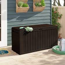 Check spelling or type a new query. Keter 71 Gallons Gallon Water Resistant Lockable Deck Box With Wheels In Dark Brown Reviews Wayfair