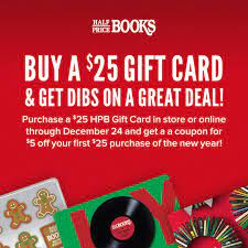Shop online at hpb.com & get free gift on sitewide order. Half Price Books Hpb Gift Cards Make Great Stocking Stuffers Purchase A 25 Gift Card Through December 24 And Get A Coupon For Five Bucks Off Your First 25 Purchase In