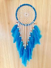 Blue Feather Dreamcatcher Wall Hanging Decoration This Beautiful Handmade Decoration Will Fit Perfect Dream Catcher Nursery Dream Catcher Handmade Dreamcatcher