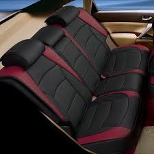 Car Suv Truck Pu Leather Seat Cushion Covers Rear Bench Seats Burgundy Red Leather Car Seat Covers Leather Seat Covers Bench Seat Cushion