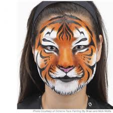 easy tiger face painting design paing