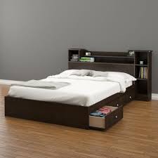 Amazon Com Pocono 3 Drawer Storage Bed With Bookcase Headboard Full Kitchen 415 Platform Bed With Drawers Storage Bed Queen Bed Designs With Storage