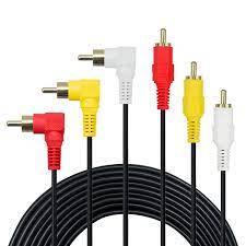 Amazon.com: 3 RCA Cable - Gold Plated 90 Degree Right Angle RCA Audio/Video  Cable 3 Male to 3 Male Composite Video Audio A/V AV Cable (6ft/1.8m) :  Electronics