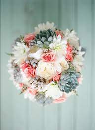 That's the reason, today's i'm sharing you a fabulous wedding color scheme: Coral And Mint Blue Wedding Bouquet Coral Bouquet Wedding Wedding Bouquets Pink