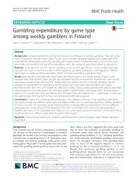 Expatica is the international community's online home away from home. Pdf Gambling Expenditure By Game Type Among Weekly Gamblers In Finland