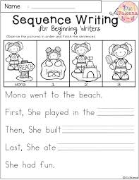 Free Sequence Writing Contains 6 Free Pages Of Narrative Prompts Worksheets This Prod Sequencing Worksheets Sequence Writing Kindergarten Worksheets Printable