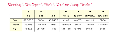 Size Chart Spanx Assets Leonisa Wacoal