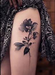 Black and gray ink tattoo. 30 Beautiful Flower Tattoo Designs Listing More