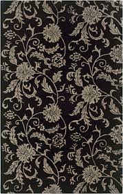 Decorative frame elements set free vector. Meridian Rugmakers Uthiramerur Hand Tufted Black Area Rug Floral Rug Pattern Art Black Area Rugs