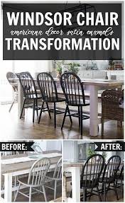 Honeybear Lane Windsor Chair Transformation With Americana Decor Satin Enamels Decoartprojects Cottage Chairs Painted Chairs Diy Refinished Chairs
