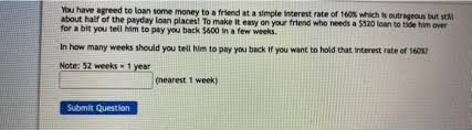 Investors are given the opportunity to bid on the financing of your loan. You Have Agreed To Loan Some Money To A Friend At A Chegg Com