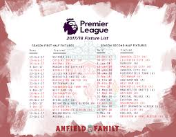 The latest manchester united news from yahoo sports. 2017 18 Premier League Fixtures Announced Anfield Family