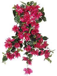 Bougainvillea Artificial Outdoor Hanging Bush In Crimson Red 25 Long Artificial Flowers Artificial Orchids Hanging Flowers