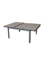 Basika vous propose le produit table de repas carrée extensible portland de couleur chene antique avec les dimensions l 90 x h 76 x p 90. Table Carree Extensible 146 206x146 Aluminium Gris Espace Hpl Ceramique Grise Mobilier De Jardin En Fin De Serie Nos Collections