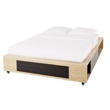 En 2 dimensions avec 2 chevets suspendus. Lit 140x190 A Roulettes Avec Rangements Rebel Maisons Du Monde