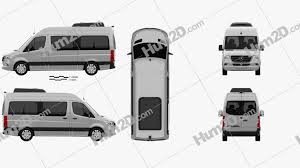Mercedes Benz Sprinter W907 Passenger Van L2h2 2019 Clipart In 2020 Benz Sprinter Mercedes Benz Benz