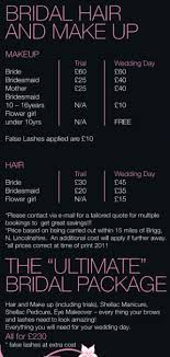 Wedding Hairstyle Price List Bridal Makeup Prices Makeup Prices Wedding Hair And Makeup