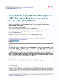 Soal mid semester 1 bahasa indonesia kelas 6 sd. Pdf Inculcation Of Higher Order Thinking Skills Hots In Arabic Language Teaching At Malaysian Primary Schools