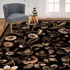 A beautiful geometric pattern is punctuated with delicate floral elements, adding to its elegant style. Amazon Com Home Dynamix Optimum Amell Area Rug 7 8 X10 4 Traditional Area Rug Black Burgundy Ivory Furniture Decor