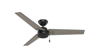 Crafted from quality materials, this fan is damp rated and durable so you can enjoy this fan on an enclosed patio or porch year round. Lamps Lighting Ceiling Fans 3 Blade Hunter 52 Inch Outdoor Industrial Ceiling Fan In Matte Black Home Garden