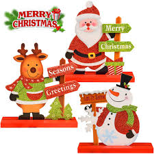 Table centerpieces are an essential part of your event décor, especially for guests at sit down dinners. Diyself Gift Boutique 3 Christmas Table Decorations For Dinner Party Coffee Table Snowman Santa Reindeer Merry Christmas Happy Holidays Centerpiece Buy Online In Bahamas At Bahamas Desertcart Com Productid 91712798