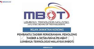 Lembaga teknologis malaysia board of. Jawatan Kosong Terkini Lembaga Teknologis Malaysia Mbot Kekosongan Pembantu Tadbir Perkeranian Penolong Tadbir Setiausaha Pejabat Kerja Kosong Kerajaan Swasta