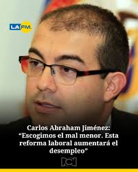 ➡️ El senador de Cambio Radical confirmó que la conciliación de la reforma  laboral acoge el texto del Senado, aunque advirtió que aumentará el  desempleo. Para más detalles, visite:  https://www.lafm.com.co/politica/carlos-abraham-jimenez-escogimos-el ...