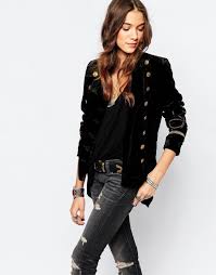 Black And Gold Jacket Womens Denim Amp Supply Ralph Lauren Black Gold Velvet Military Double Breasted Jacket Xs Eba Military Jacket Outfits Military Style Jackets Military Jacket Women