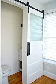 Frosted glass is often used for bathroom purposes. Bathroom Sliding Barn Door Chatfield Court