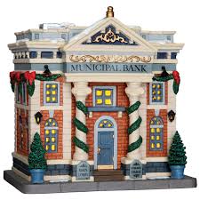 Municipal Bank Lemax Christmas Village Christmas Villages Christmas Village Houses