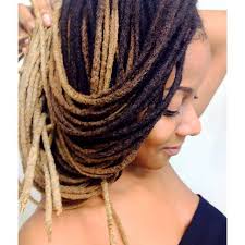 Black And Honey Blonde Faux Locs Dark Brown To Light Honey Blonde Ombre Dreadlocks Skinny Smooth And Long Natural Locs Natural Hair Styles Locs Hairstyles Hair Styles