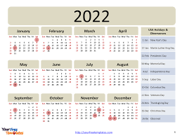 Australia 2022 calendar printable pdf for year 2022 with public national holidays. Printable Calendar 2022 Template Free Powerpoint Template