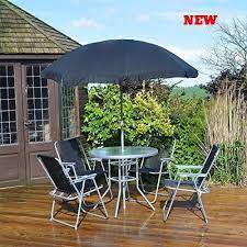 Garden Furniture Patio Set Outdoor 4 Seater Folded Chairs Glass Table Umbrella Outdoor Patio Furniture Sets Outdoor Patio Set Garden Patio Furniture