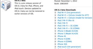Download Apple Ios 6 1 Beta Ipsw Firmware For Iphone Ipad Ipod Via Direct Download Links