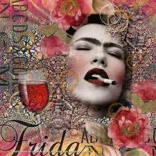 Frida Kahlo with an attitude canvas painting by Lois F Rivera, Artist