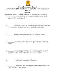 One is a multiple choice worksheet. Science Test Worksheet