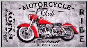 Black And Red Motorcycle Club Coast To Coast Motorcycle Club Fabric Panel Travel Is To Live Etsy Quilt Fabric Quilts Sewing Stitches By Hand
