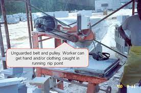 Unguarded machinery, while in operation. Focus Four What Are Caught In Or Between Hazards Oshacademy Free Online Training