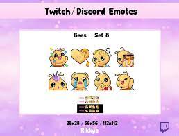 Twitch Emote Cute Bee Honney Heart Instant Download P2u Premade Stream Design Gamer Pack Etsy Fond Transparent Dessin Ete