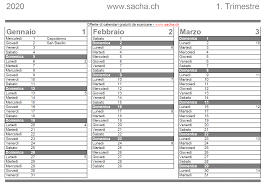 Calendario Da Stampare Gratis 2019 2020