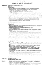 What is the importance of resume writing?. Logistics Specialist Resume Samples Velvet Jobs