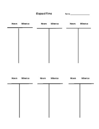 Elapsed Time Using A T Chart And Activity Sheet