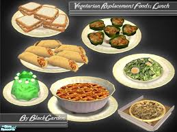 Blackgarden S Vegetarian Default Replacements Lunch Sims 4 Kitchen Sims 4 Restaurant Food