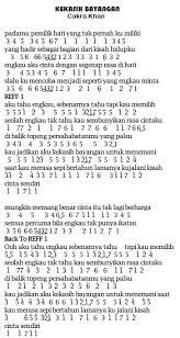 Not Angka Lagu Kekasih Bayangan Cakra Khan Lagu Lirik Lagu Pianika