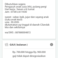 Maybe you would like to learn more about one of these? Dibutuhkan Segera Pengasuh Anak Usia 3th Pulang Pergi Pekerjaan Full Time Lainnya Di Carousell
