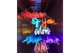 First of all, light has colors. Olivia Steele I Dream Of You In Colors That Don T Exist 2015 Neon Stainless Steel Plexiglass Glass Courtesy Of The Artist And Circle Culture Gallery Berlin Street Art