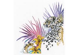 Jaguar Cross Stitch Kit Counted Cross Stitch Kit Animal Etsy Cross Stitch Animal Embroidery Patterns Floral Cross Stitch